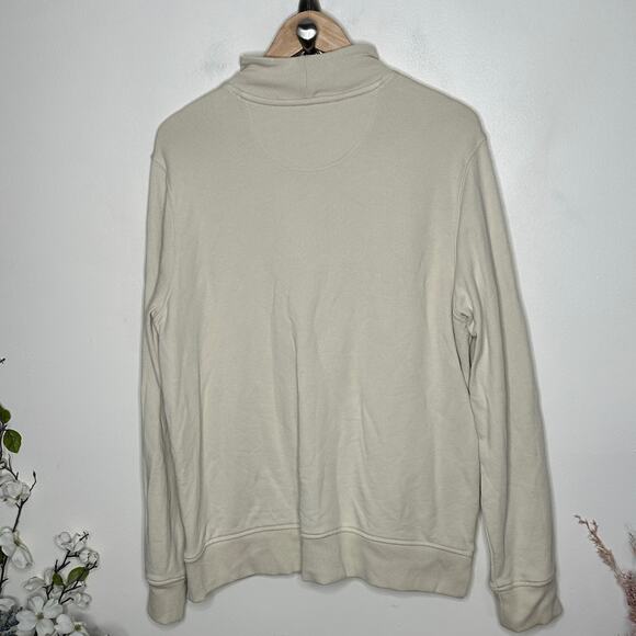 CARHARTT Tencel Fiber Relaxed Fit Half Zip Sweatshirt Oat Milk Cream Sz L {Y4} - Picture 4 of 7